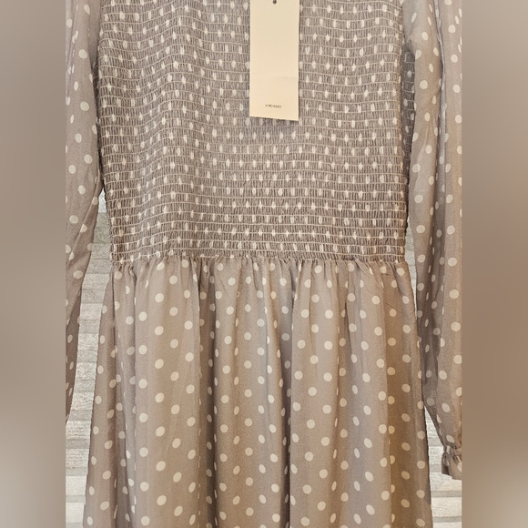 NWT Mad About Style Midi Dress Grey Poka Dot Jilly Box - Picture 5 of 5